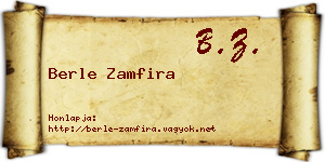 Berle Zamfira névjegykártya